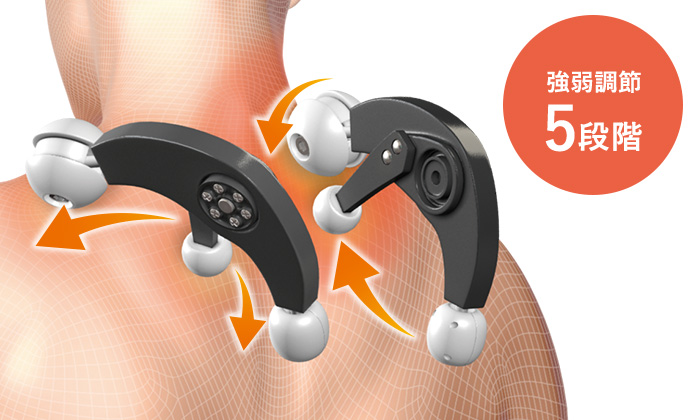 首肩まわりのマッサージに特化した「肩交互もみ」を基本技に新搭載。