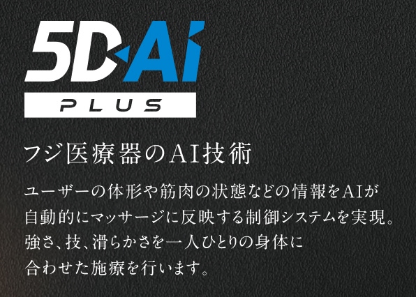 フジ医療器こだわりのマッサージを実現するフラグシップメカ「5D-AIメカPLUS」