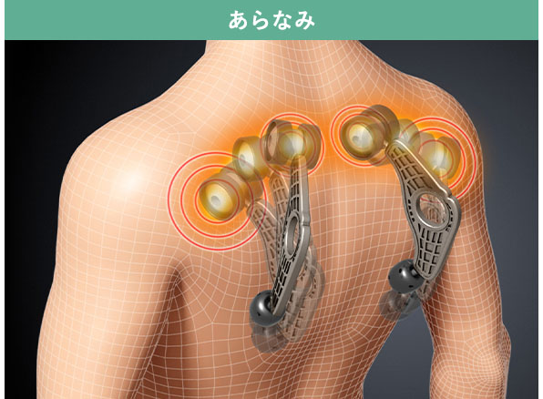 心地のいいメリハリのある独自のもみ技「あらなみ」を含む5つのもみ技を搭載