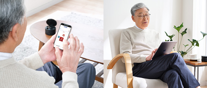 スマホ、タブレットと連携して、動画や音楽をより楽しめる。