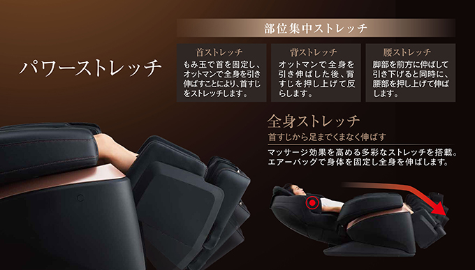 マッサージ効果を高める「パワーストレッチ」